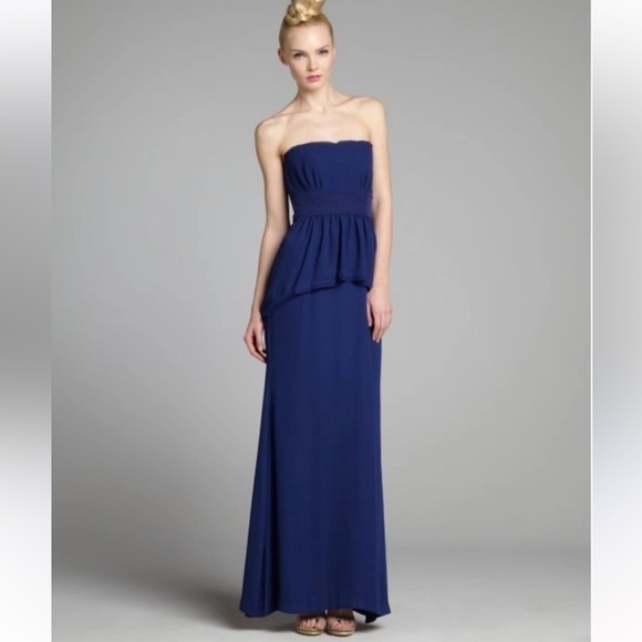 BCBGMaxAzria Dresses & Skirts - BCBGMaxAzria Blue ruella 💯 silk for Weddings prom formal occasion